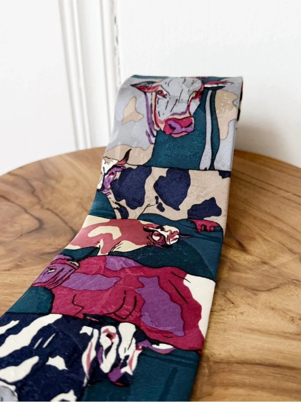 Carlo Ricci Silk Cow Print Abstract Rancher Tie Made in Italy